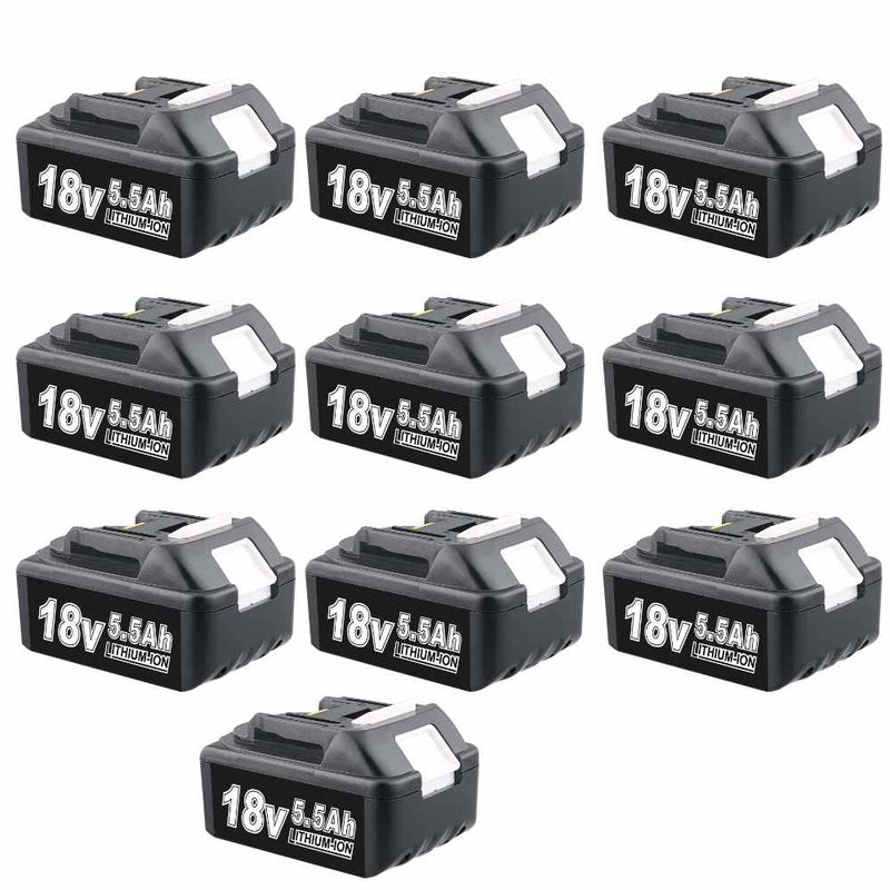 For Makita 18V Battery Replacement | BL1860 BL1850 18V 5.5Ah Li-ion Battery 10 PACK