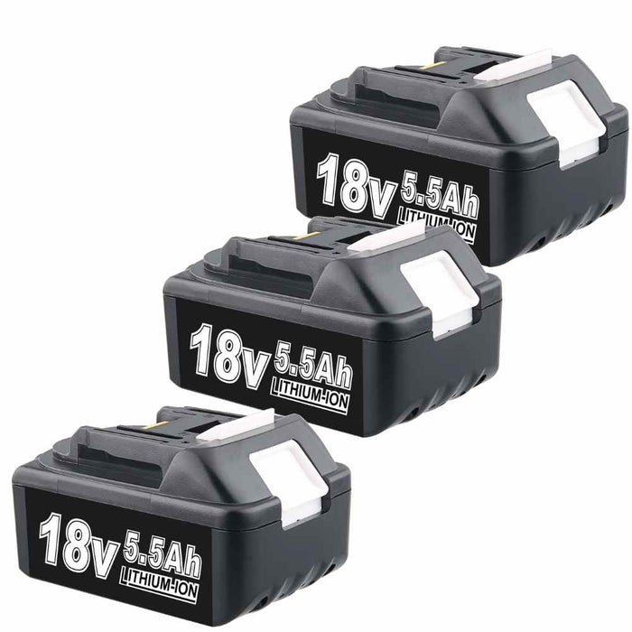 For Makita 18V Battery Replacement | BL1860 BL1850 18V 5.5Ah Li-ion Battery 3 PACK