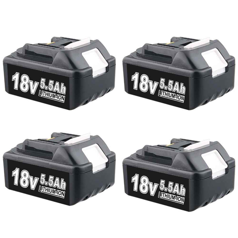 For Makita 18V Battery Replacement | BL1860 BL1850 18V 5.5Ah Li-ion Battery 4 PACK