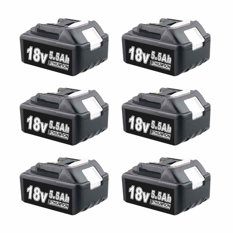 For Makita 18V Battery Replacement | BL1860 BL1850 18V 5.5Ah Li-ion Battery 6 PACK