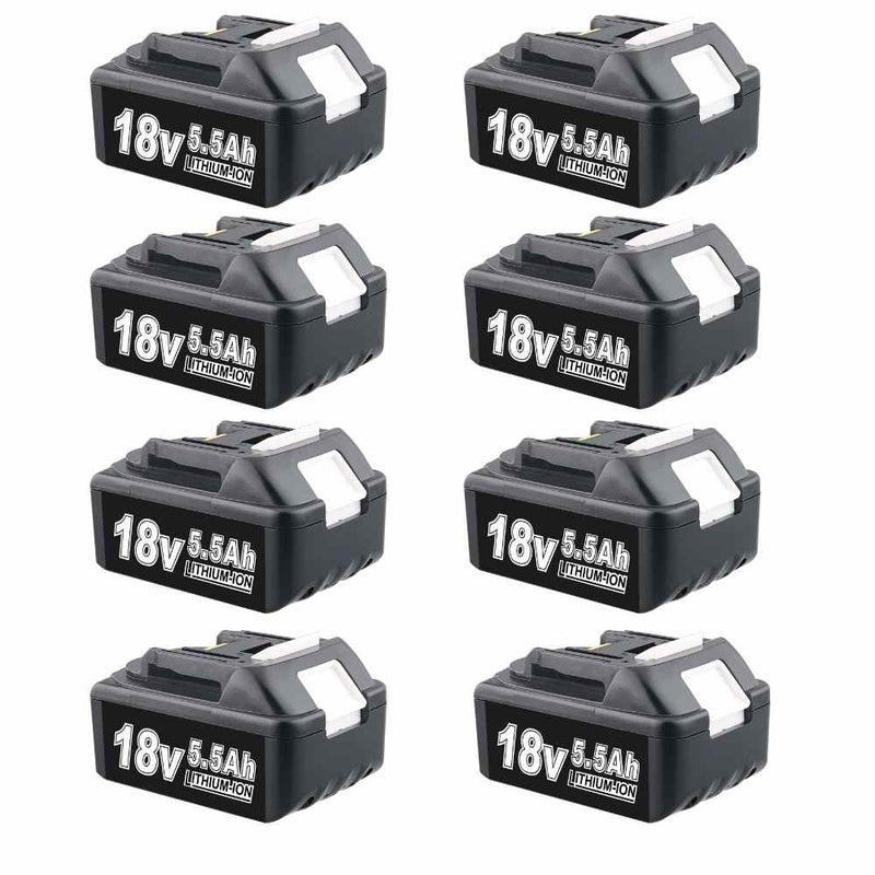 For Makita 18V Battery Replacement | BL1860 BL1850 18V 5.5Ah Li-ion Battery 8 PACK