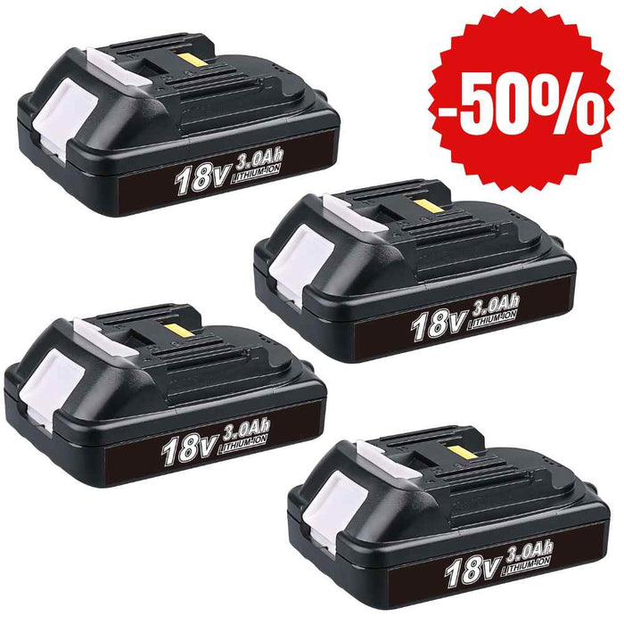 For Makita 18V Battery 3Ah Replacement | BL1830 Li-ion Batteries 4 Pack