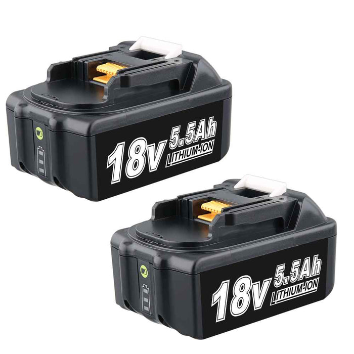 For Makita 18V Battery Replacement | BL1860B BL1850 18V 5.5Ah Li-ion Battery 2 Pack