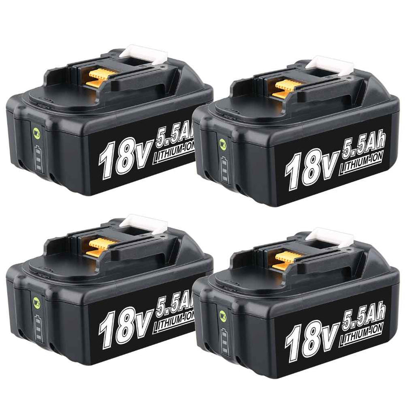 For Makita 18V lithium ion Battery Replacement | BL1860B BL1815 5.5Ah Li-ion Battery 4Pack