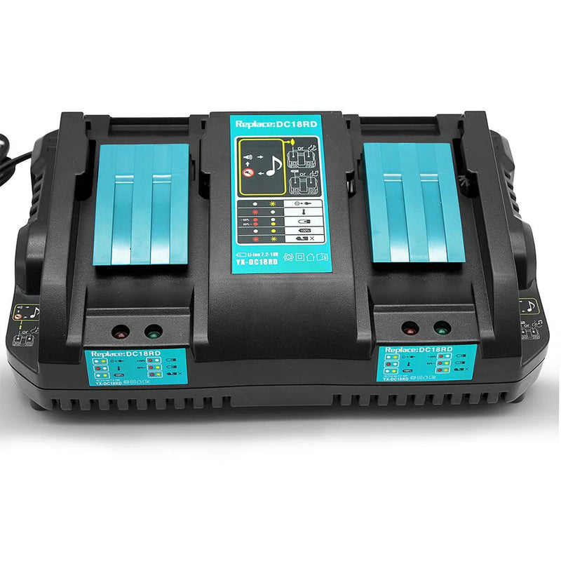 For Makita 18V Battery Charger | DC18RD Dual Port Rapid Charger for BL1850 BL1830 Lithium-Ion Battery