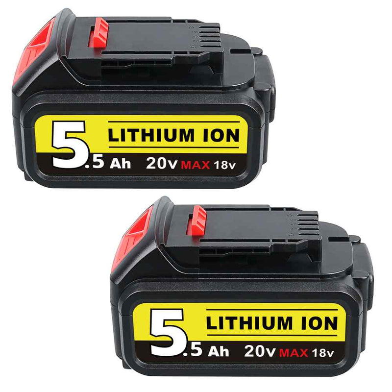 For Dewalt 18V XR Battery 5.5Ah Replacement | DCB200 DCB184 Battery 2 Pack