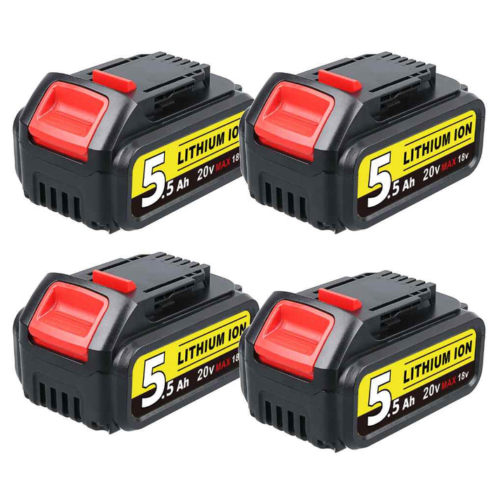 For Dewalt 18V XR Battery 5.5Ah Replacement | DCB200 DCB184 Battery 4 Pack