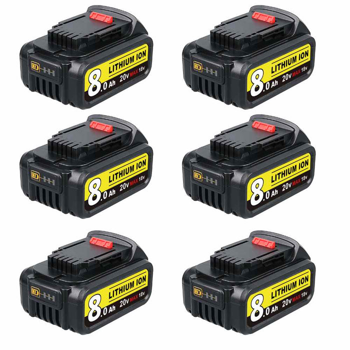 For Dewalt 20V Max 8.0 Ah Battery | DCB200 Li-ion Batteries 6PACK