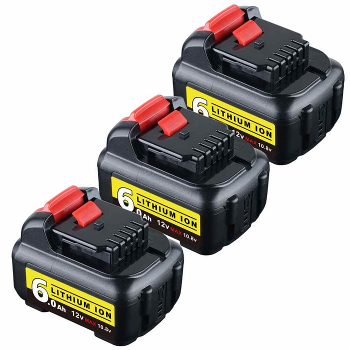 For Dewalt 12V Battery 6.0 Ah Replacement | DCB120 Li-ion Batteries 3 Pack
