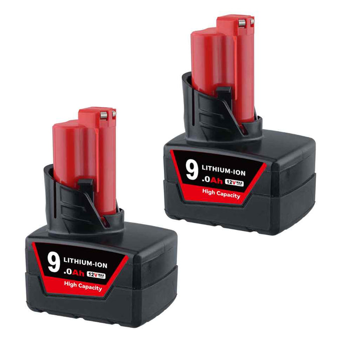For Milwaukee 12V Battery Replacement | M12 9.0Ah Li-ion 2 PACK