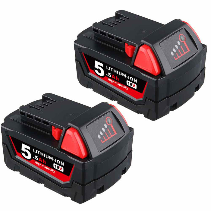 For Milwaukee 18V Battery 5.5Ah Replacement | M 18 Battery 2PACK