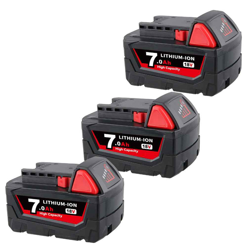 For Milwaukee 18V Battery 7Ah Replacement | M 18 Battery 3PACK