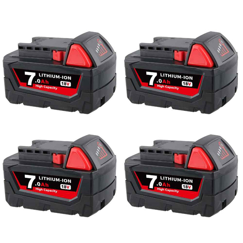 For Milwaukee 18V Battery 7Ah Replacement | M 18 Battery 4PACK