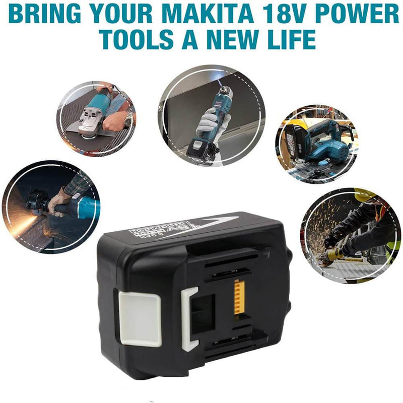 4 Pack For 18V 5.5Ah Makita BL1860B Battery  Replacement & DC18SF FOR MAKITA 14.4V-18V