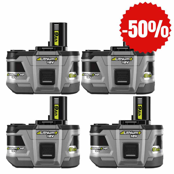 For Ryobi 18V 9.0Ah Battery Replacement | P108 batteries  4 Pack