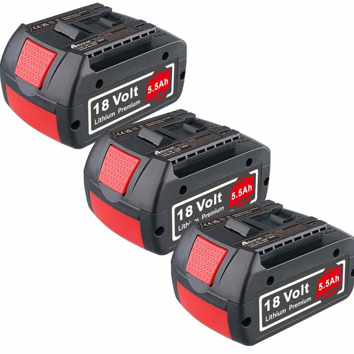 For Bosch 18V Battery 5.5Ah Replacement | BAT610G Battery 3PACK