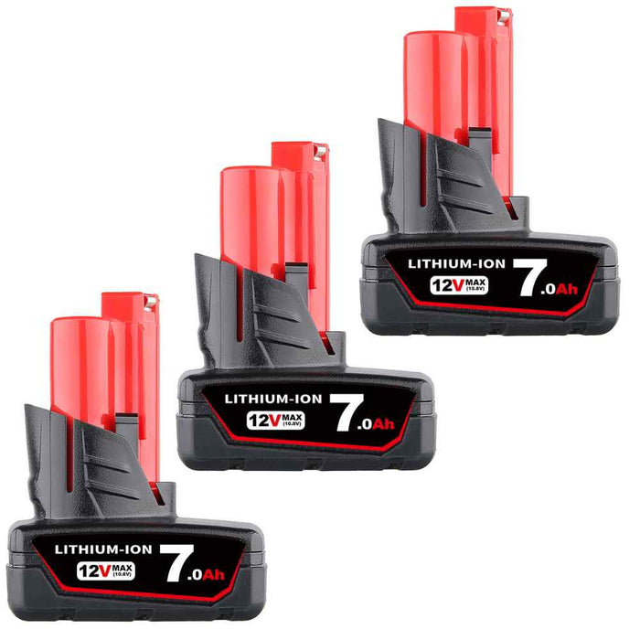 For Milwaukee 12V Battery Replacement | M12 7.0Ah Li-ion 3PACK