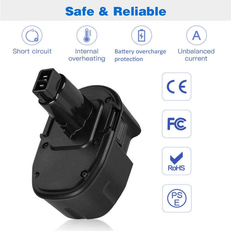 For Dewalt 14.4V Battery 4.8Ah Replacement | DC9091 Ni-MH Battery 3 PACK