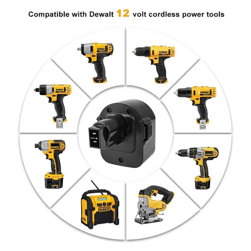 For Dewalt 12V Battery 4.8Ah Replacement | DC9071 Ni-MH Battery 3 Pack