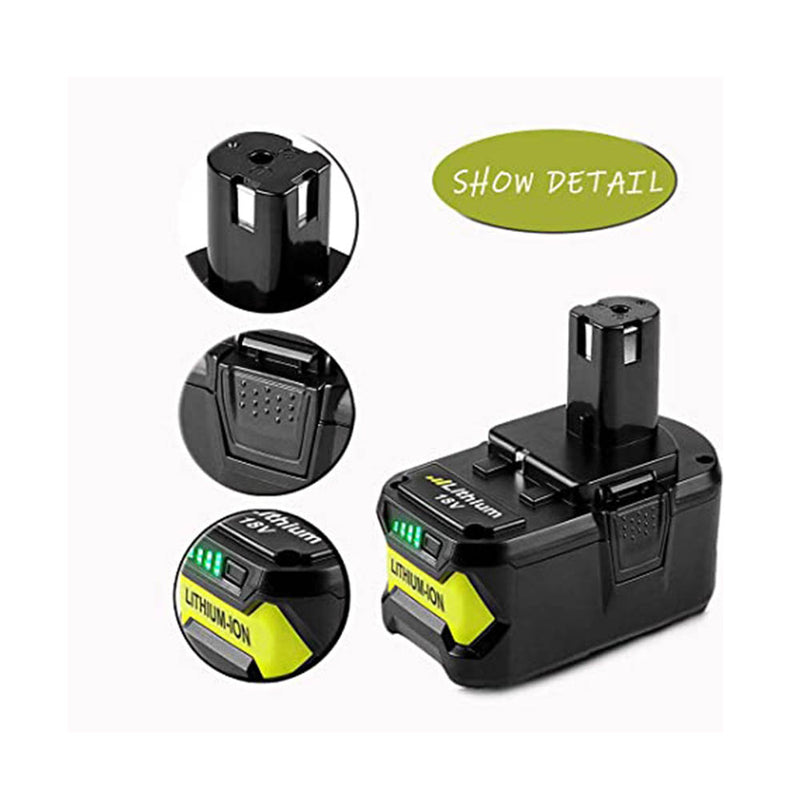 2 Pack 18V 5.0Ah Max Lithium-ion Replacement for 18 Volts Ryobi P104 P105 P100 P102 P103 P107 P109 P108 Cordless Power Tools Battery