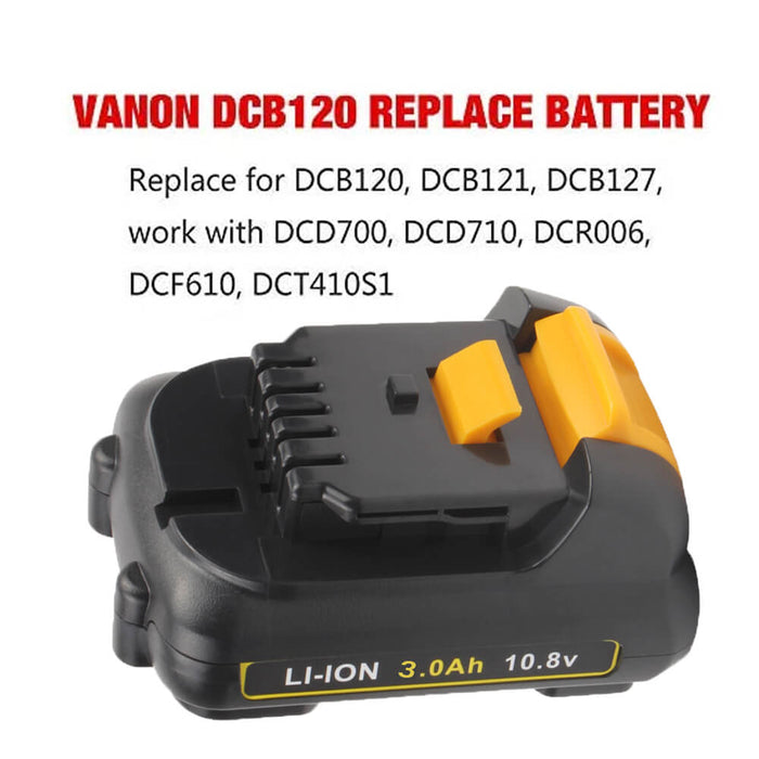 For Dewalt 12V Battery 3.0 Ah Replacement | DCB120 Li-ion Batteries 4 Pack