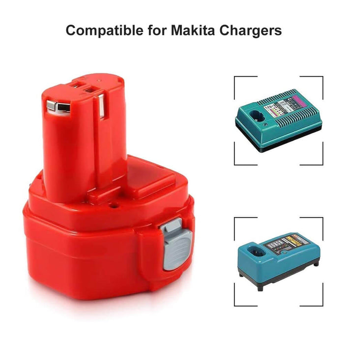 For Makita 12V Battery 4.8Ah Replacement | 1220 Ni-Mh Batteries 2 Pack
