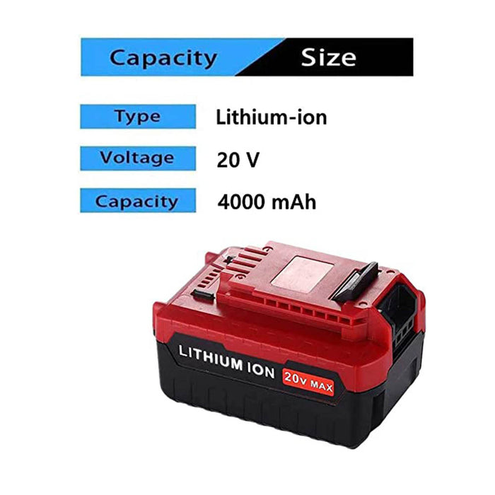 2 Pack 4000Ah 20V Lithium Replacement for Porter Cable 20v Lithium Battery PCC685L PCC680L 20V Batteries.