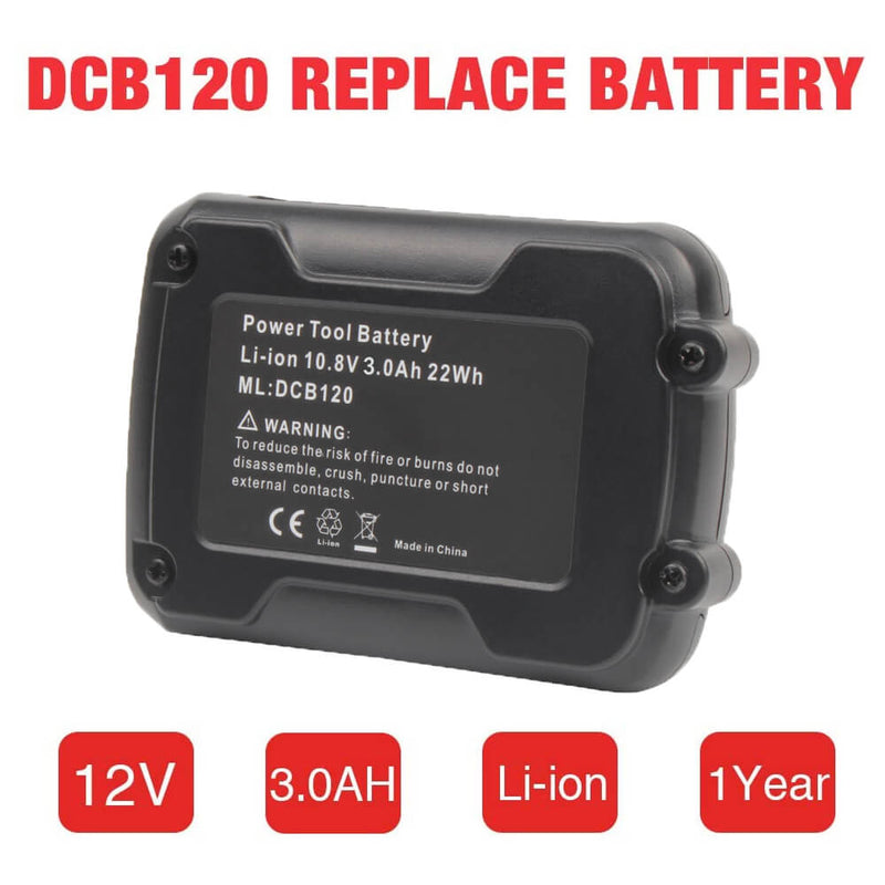 For Dewalt 12V Battery 3.0 Ah Replacement | DCB120 Li-ion Batteries 3 Pack