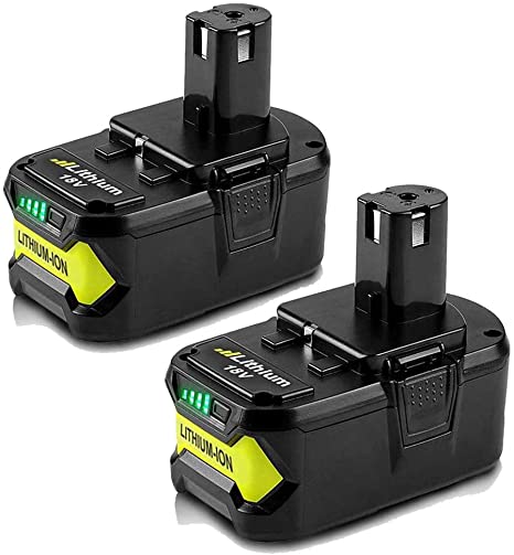 18V 4000mAh High Capacity Replacement for Ryobi P104 P105 P102 P103 P107 P109 P108 P100 Lithium-ion Cordless Tools Battery (2 Packs)
