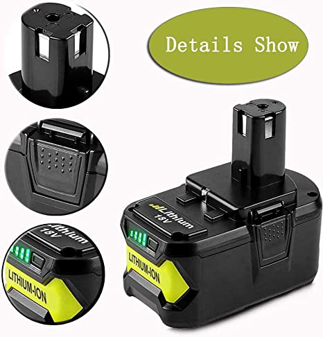 18V 4000mAh High Capacity Replacement for Ryobi P104 P105 P102 P103 P107 P109 P108 P100 Lithium-ion Cordless Tools Battery (2 Packs)