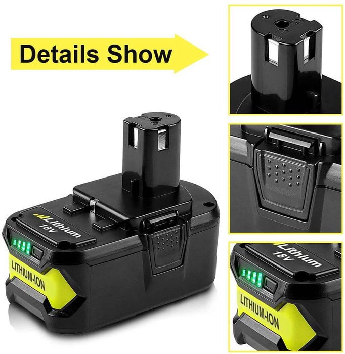 For Ryobi 18V Battery 7.0Ah Replacement | P108 Batteries 4 Pack