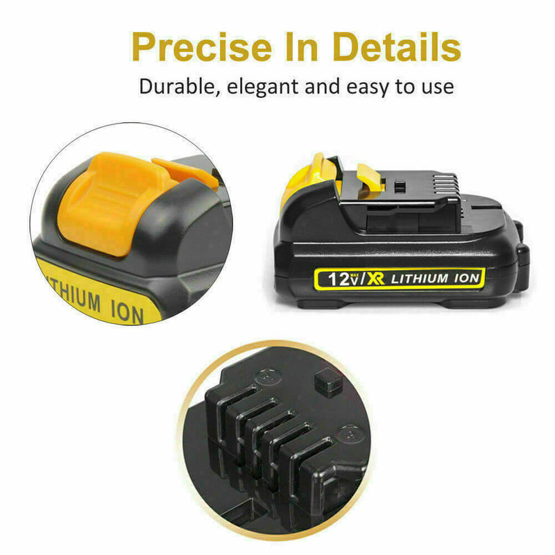 For Dewalt 12V Battery 6.0 Ah Replacement | DCB120 Li-ion Batteries 4 Pack