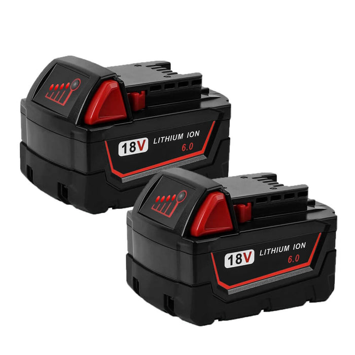 For Milwaukee 18V Battery 6Ah Replacement | M 18 Battery 2 PACK