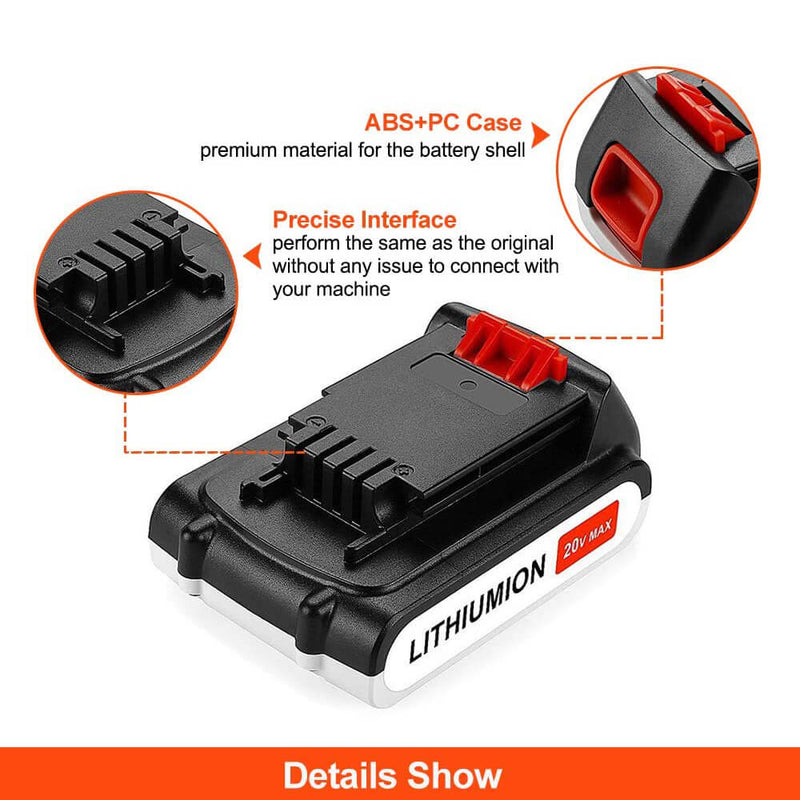 For Black And Decker 20V Battery Replacement | LBXR20 3.8Ah Li-ion Battery 2PACK