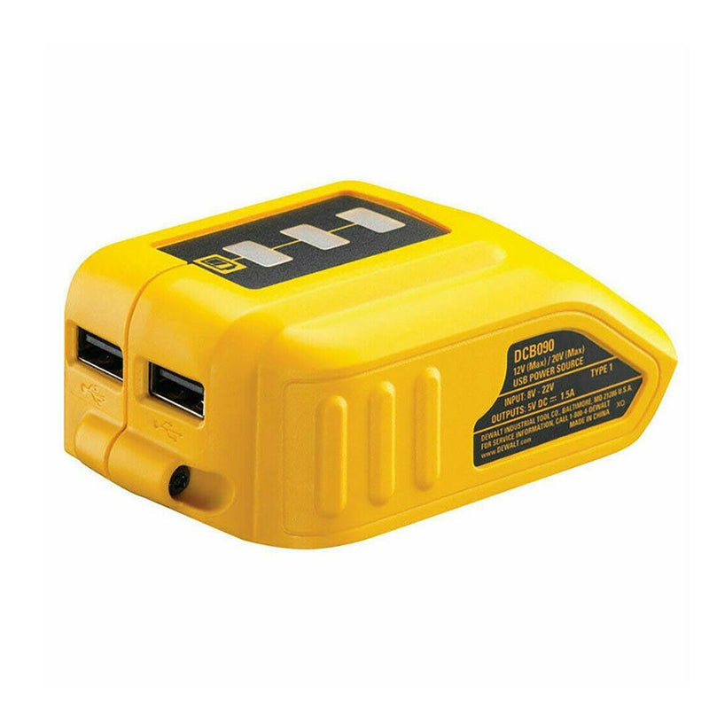 USB Mobile Battery Charger Adapter DCB090 Compatible With  Dewalt 14V 18V 20V Lithium Battery