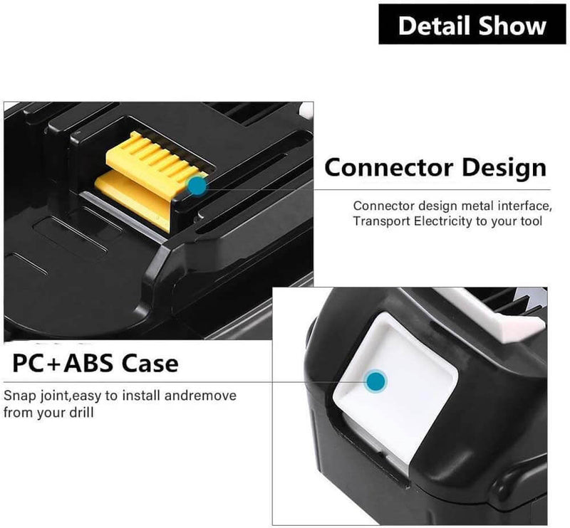 For Makita 18V Battery Replacement | BL1860 BL1850 18V 5.5Ah Li-ion Battery 6 PACK