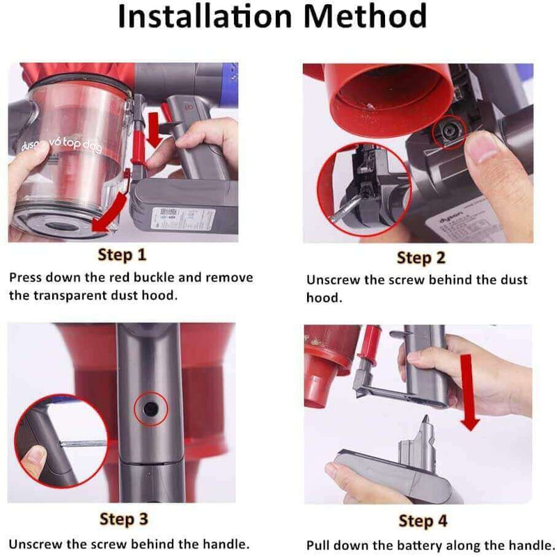 For Dyson V6 Upgraded Battery Replacement | 21.6V 6.4Ah