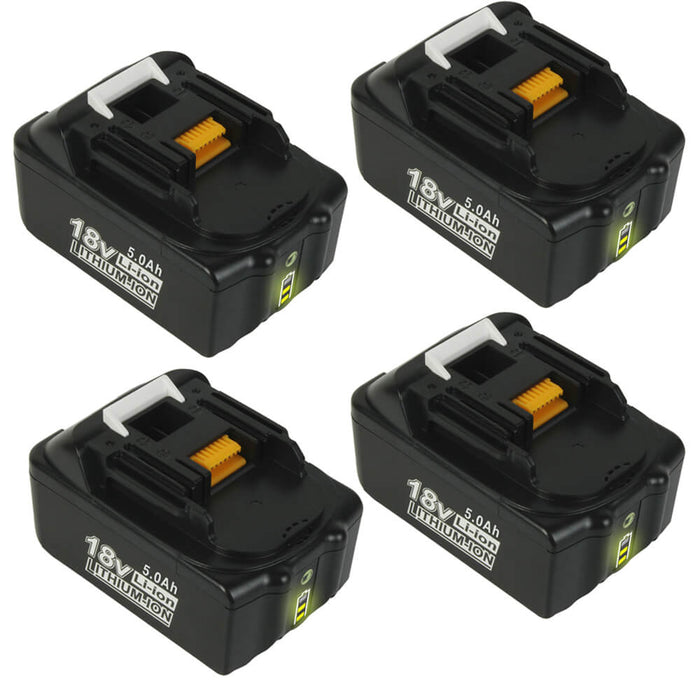 For Makita 18V Battery Replacement | BL1815 BL1850B 5.0Ah Li-ion Battery With LED 4 Pack